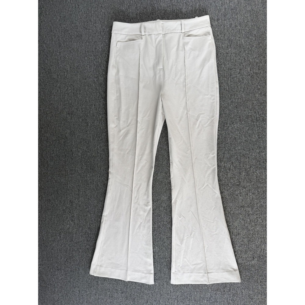 Reiss Pants Womens 10 Beige Flare Leg Stretch Twill Dylan Trousers Career Casual